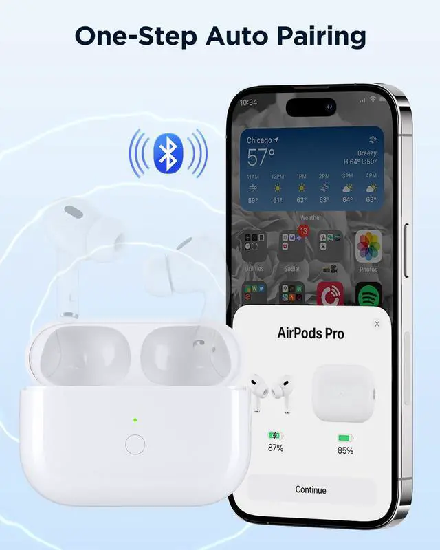 Alt view image 5 of 7 - Charging Case Replacement for AirPods Pro 2nd & 1st Gen(Without Earbuds) | Compatible with AirPods Pro 1st/2nd Charging Case,with Buletooth Pairing Button,Support Lightning and Wireless Charging,White