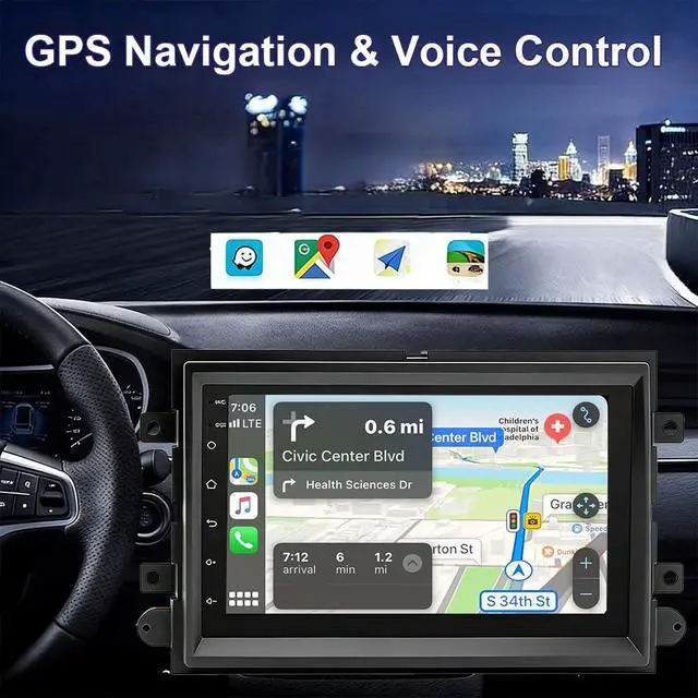 Alt view image 5 of 7 - 7" Android 14 Car Stereo Radio for Ford Fusion 2006 2007 2008 2009 | Touch Screen Car Radio with Carplay Android Auto GPS Navigation Bluetooth WiFi FM RDS SWC AHD Backup Camera, 2+32G