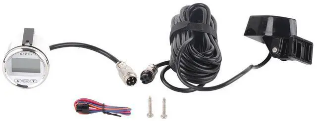 Main image of Depth Finder Fish Finder, Stainless Steel Yacht Boat Digital Depth Sounder Transducer with White Backlight, IP67, for Marine Transportation