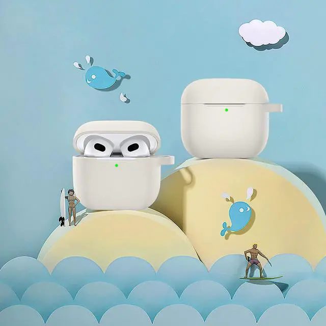 Alt view image 6 of 7 - Sahara - Venture Series Silicone Case for AirPods (3rd Generation), Cloud White, (HP00142)