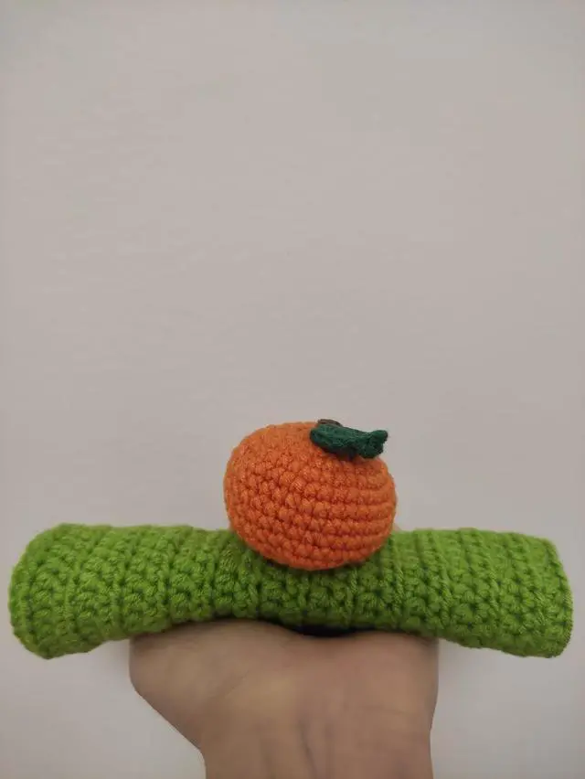Alt view image 4 of 7 - Crochet Mushroom Headband Cover for Airpods Max, Handmade Knitted Fruit Headband Cushion Pad Protector, Cute Sweat Cover Sleeve for Airpods Max Headset Headphone Decoration (Orange)