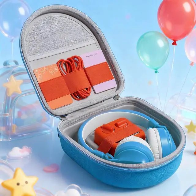 Alt view image 4 of 5 - Travel Case for Yoto Mini Player, Headphones, Yoto Card Holder with Adjustable Shoulder Strap for Kids