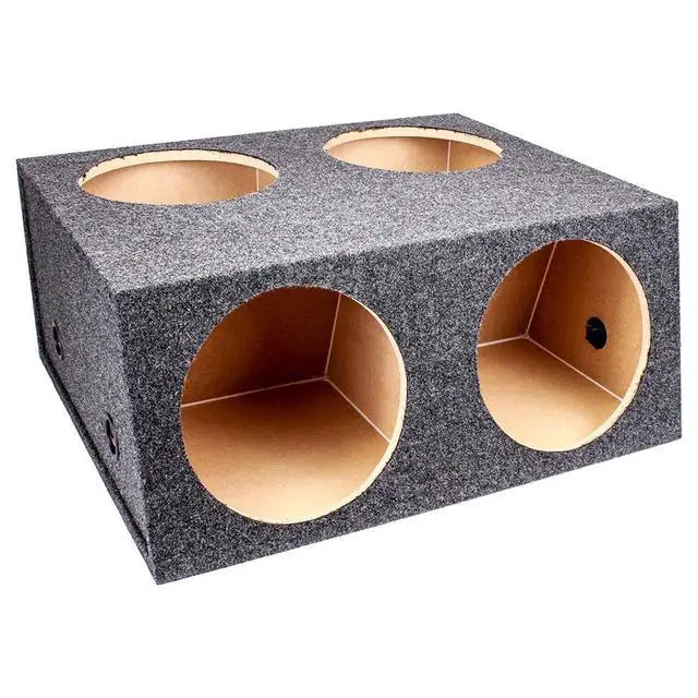 Alt view image 2 of 7 - QPower 4-Hole 12" Sealed Divided Car Audio Subwoofer Enclosure, 2-Pack | Designed for Vehicle Stereo Equipment and Custom Deep Bass Sound System Installations