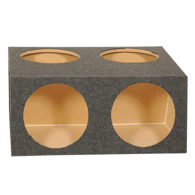 Alt view image 3 of 7 - QPower 4-Hole 12" Sealed Divided Car Audio Subwoofer Enclosure, 2-Pack | Designed for Vehicle Stereo Equipment and Custom Deep Bass Sound System Installations