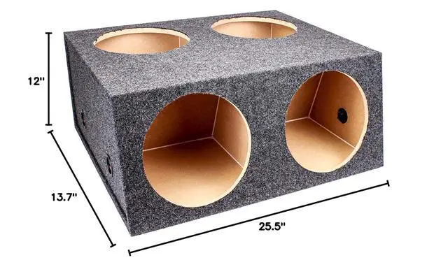 Alt view image 7 of 7 - QPower 4-Hole 12" Sealed Divided Car Audio Subwoofer Enclosure, 2-Pack | Designed for Vehicle Stereo Equipment and Custom Deep Bass Sound System Installations