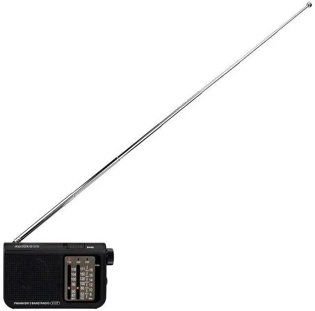 Alt view image 5 of 6 - V117 Portable Radios AM FM, Shortwave Radio(Black) | for Seniors, Transistor,Clear Dial, Best Reception, Easy Tuning