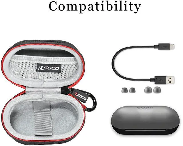 Alt view image 2 of 7 - Carrying Case for Sony WF-XB700 Truly Wireless Bluetooth Earbud Headphones (Case Only)