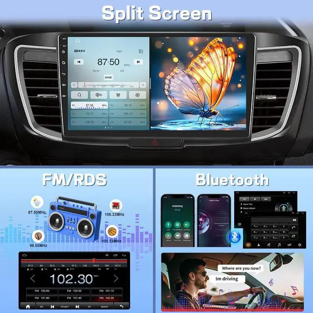 Alt view image 6 of 7 - 4+64GB Car Radio for Honda Accord 7th 2003 2004 2005 2006 2007 with Wireless Carplay Android Auto, 10'' Touch Screen Head Unit for Accord 7th GPS Navigation WiFi SWC FM AM Radio Backup Camera