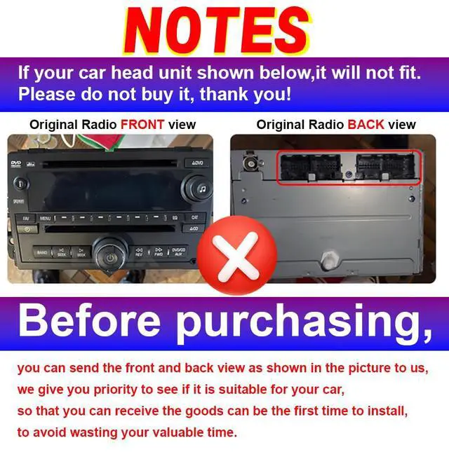 Alt view image 6 of 7 - Car Radio for Chevy Silverado Tahoe Suburban GMC Yukon Sierra 2007-2013 | 9" IPS Touch Screen Stereo with CarPlay/Android Auto Bluetooth WiFi FM/RDS SWC, 2+32G