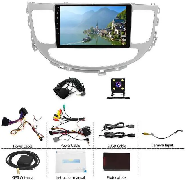 Alt view image 7 of 7 - Car Stereo Radio Compatible for Hyundai Genesis Sedan 2009-2014 with Carplay Android Auto GPS Navigation 9in Touchscreen Car Radio Player with Bluetooth WiFi FM/RDS SWC Mirror Link + Backup Camera