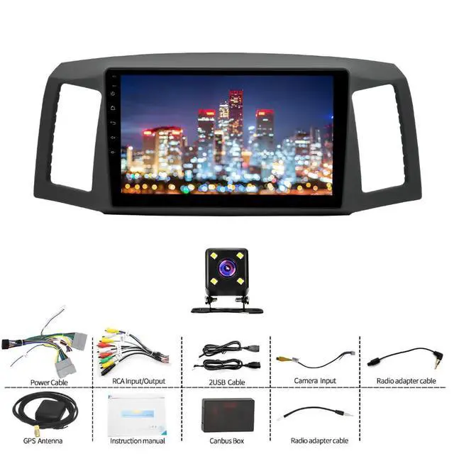 Alt view image 2 of 7 - Android Radio for Jeep Grand Cherokee 2004-2007 with Wireless Carplay/Android Auto, Car Radio Stereo 10 Inch Touch Screen for Corolla with GPS Navigation/Bluetooth/Backup Camera 2+32G