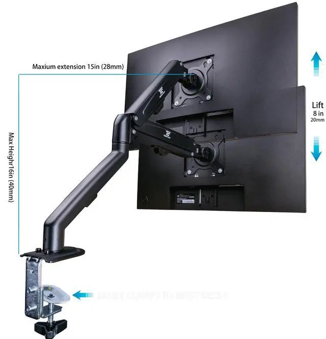 Alt view image 6 of 7 - TUF Gaming 27" FHD IPS Monitor with 1ms Response Time, Built-in Speakers, Anti-Glare, Flicker Free, AMD FreeSync, 180Hz, Displayport, HDMI, Black Color w/DKZ Hub & ErgoFlexy Single Mount Arm
