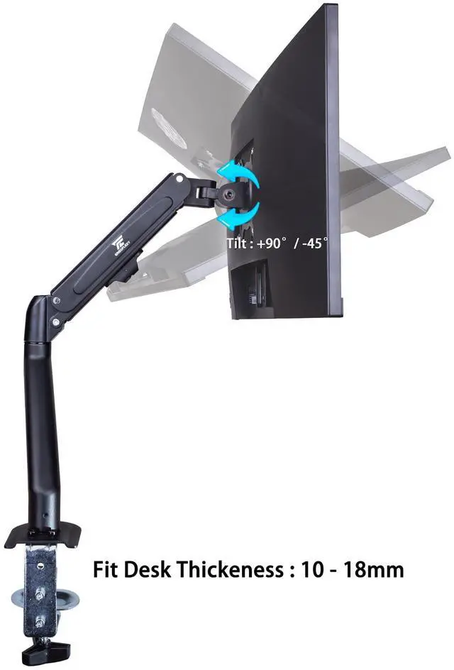 Alt view image 7 of 7 - TUF Gaming 27" FHD IPS Monitor with 1ms Response Time, Built-in Speakers, Anti-Glare, Flicker Free, AMD FreeSync, 180Hz, Displayport, HDMI, Black Color w/DKZ Hub & ErgoFlexy Single Mount Arm