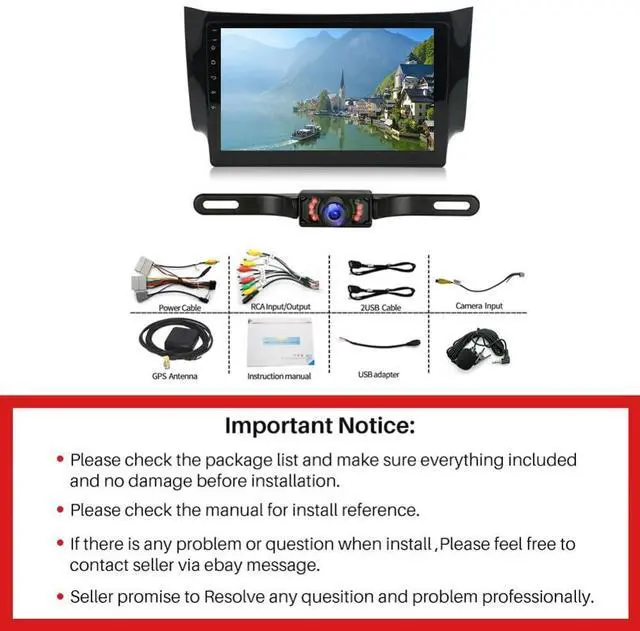 Alt view image 7 of 7 - Android 13 Double Din Car Stereo for Sentra Sylphy 2012-2018 | 2G+32G 10" Touch Screen Car Stereo Radio with Wireless Carplay Android Auto GPS Navigation WiFi Mic Backup Camera
