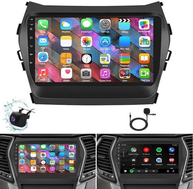Main image of Android 13 Double Din Car Stereo for Hyundai IX45 Santa FE 13-2018 | 2G+32G 9 Inch Touch Screen Car Stereo Radio with Wireless Carplay Android Auto GPS WiFi Mic Backup Camera