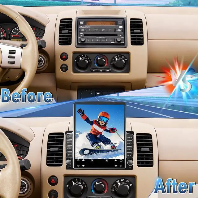 Alt view image 6 of 7 - Android 14 2 Din Car Stereo Radio for Nissan Frontier 2005-2008 | 9.7" Touchscreen Car Radio w/Wireless Carplay Android Auto GPS WiFi Bluetooth RDS DSP SWC Backup Camera