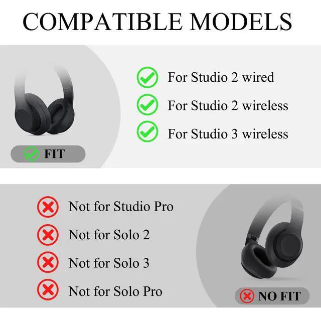 Alt view image 2 of 6 - Studio 3 Headband Replacement Parts Accessories Repair Kit for Beats Studio 3 Model A1914 Studio 2.0 Wireless Headphones-Gray Gold