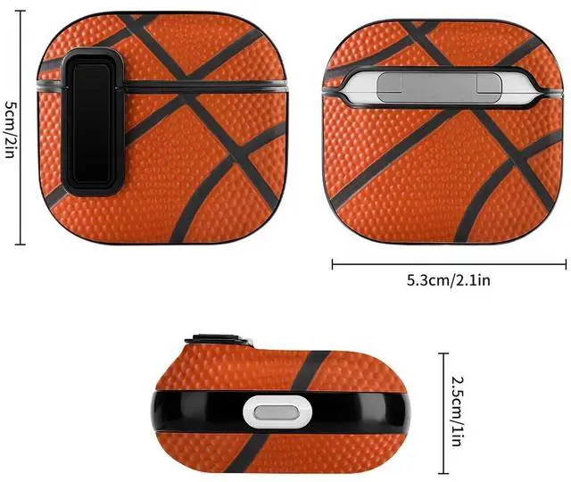 Alt view image 2 of 7 - for AirPods 4 Case, Basketball Print Compatible with Apple Airpods 4th Generation Case for Women Men, PC Hard Shell Full Protective Case Cover