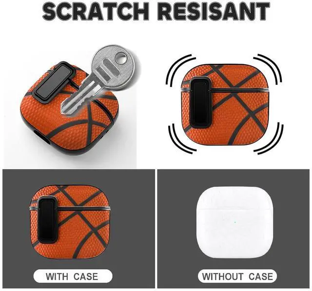 Alt view image 3 of 7 - for AirPods 4 Case, Basketball Print Compatible with Apple Airpods 4th Generation Case for Women Men, PC Hard Shell Full Protective Case Cover