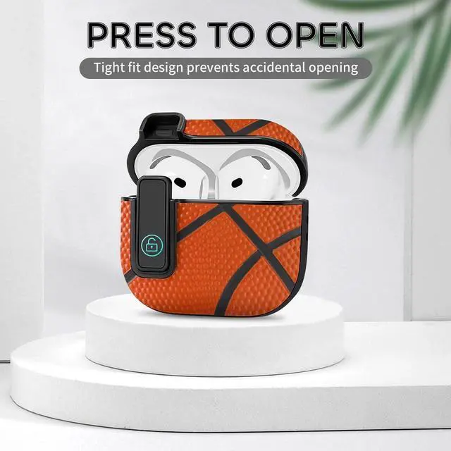 Alt view image 7 of 7 - for AirPods 4 Case, Basketball Print Compatible with Apple Airpods 4th Generation Case for Women Men, PC Hard Shell Full Protective Case Cover