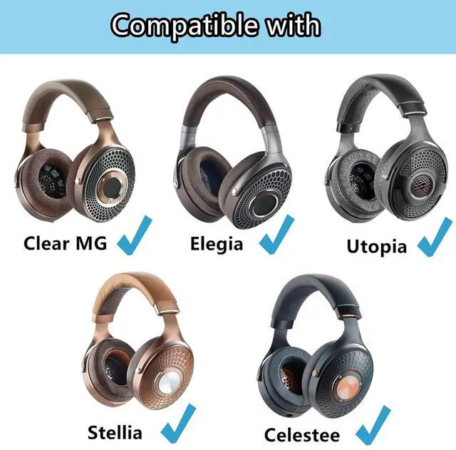 Alt view image 2 of 6 - Earpads Replacement Ear Pads Compatible with Focal Clear/Clear MG/Utopia/Elegia/Elex/Stellia/Celestee Headphones Mesh Fabric Cushions High-Density Foam Black