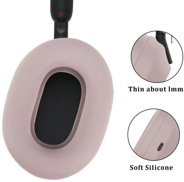 Alt view image 3 of 6 - 3 Set Cover for Sony WH-1000XM5 Headphones, Embody EarPad Covers/Ear Cup Covers/Headband Cover, Sweat-Proof Soft Silicone Headphones Accessories (Smoky Pink)