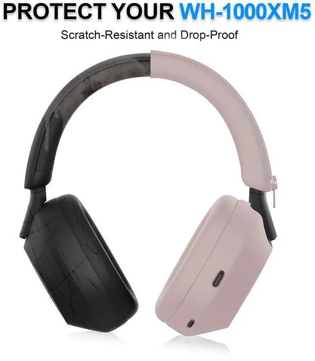 Alt view image 6 of 6 - 3 Set Cover for Sony WH-1000XM5 Headphones, Embody EarPad Covers/Ear Cup Covers/Headband Cover, Sweat-Proof Soft Silicone Headphones Accessories (Smoky Pink)