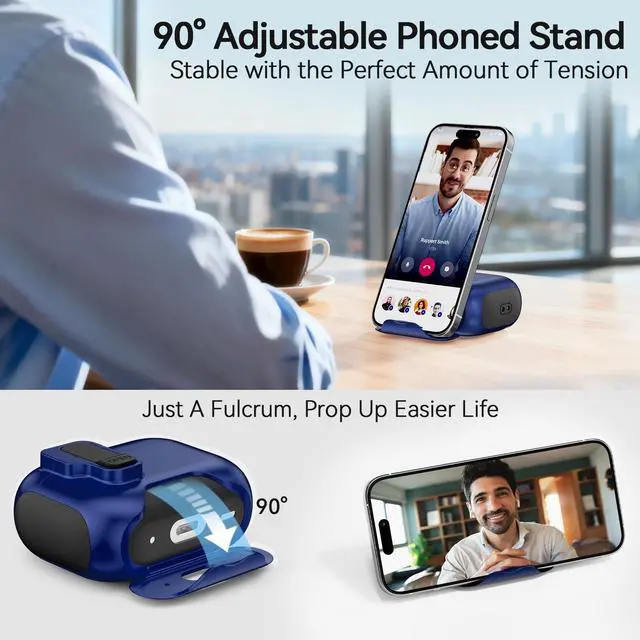 Alt view image 3 of 6 - for AirPods Pro 3 Case 2025, Secure Lock & Phone Stand Design Compatible with Airpods Pro 3rd Generation Case Cover with Cleaner/Lanyard for Men Women (Blue, AirPods Pro 3 (2025))
