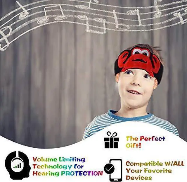 Alt view image 3 of 7 - H1 Kids Headphones, 85dB Volume Limiting with Adjustable Speakers Soft Children Fleece Headband Toddler Headphones