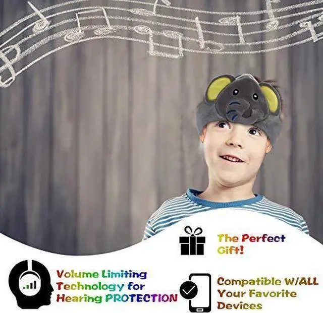 Alt view image 4 of 7 - H1 Kids Headphones, 85dB Volume Limiting with Adjustable Speakers Soft Children Fleece Headband Toddler Headphones