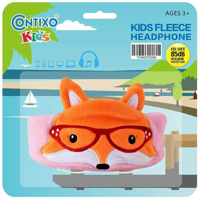Alt view image 2 of 7 - H1 Kids Headphones, 85dB Volume Limiting with Adjustable Speakers Soft Children Fleece Headband Toddler Headphones