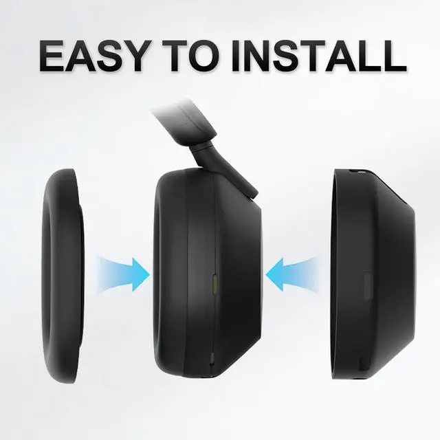 Alt view image 5 of 6 - 3 Set Case Cover for Sony WH-1000XM5 Headphones, Embody EarPad Covers/Ear Cup Covers/Headband Cover, Sweat-Proof Soft Silicone Headphones Accessories (Black)