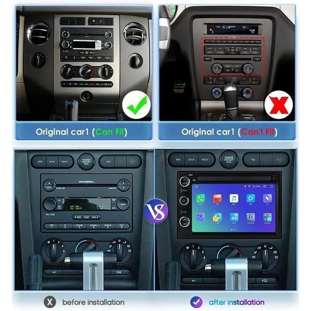 Alt view image 6 of 7 - Double Din Car Radio for Ford F150 F250 Super Duty 2004-2014, 10 Inch Touch Screen Stereo for Ford F-150 F-250 Head Unit Bluetooth Android 14 with Wireless Carplay Android Auto FM Backup Camera 2+32G
