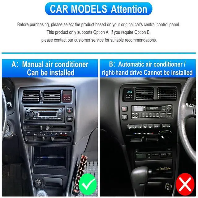 Alt view image 2 of 7 - Car Stereo Radio Fit for Toyota Corolla 1991 1992 1993 1994 1995 1996 1997, 9 Inch Touchscreen Car Radio with Carplay & Android Auto Bluetooth WiFi GPS Navigation Backup Camera - 2+32GB(Manual AC)