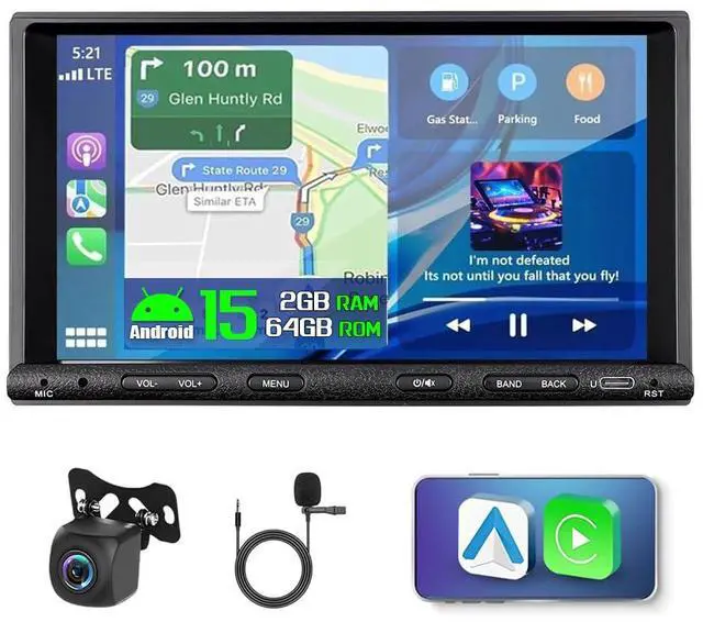 Main image of 2+64G Double Din Android 15 Car Radio Stereo for Toyota Truck 1988-1995 | 7" Touchscreen Radio with Carplay & Android Auto, Plug and Play Radio w/ Bluetooth Mirror Link WiFi FM Radio & Backup Camera