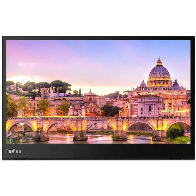 Alt view image 2 of 7 - ThinkVision M14 14 Inch, 1920 x 1080y, IPS, 2 USB Type-C Portable Travel Monitor Bundle with Black Marble Bluetooth Folding Wireless Keyboard, and Black Pebble M355 Bluetooth Wireless Mouse