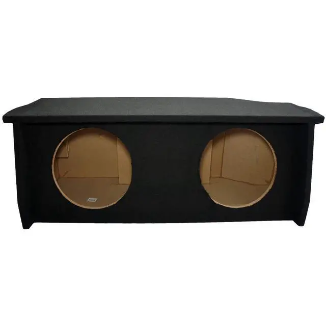 Alt view image 2 of 7 - Fits 07-18 Jeep Wrangler 2-Door Dual 12" Subwoofer Box with Amp Rack - ASC | Shaped for JK cargo space, 12 inch sub enclosure holds 2 drivers, shelf for bass gear, deep low-end on trail, MDF build