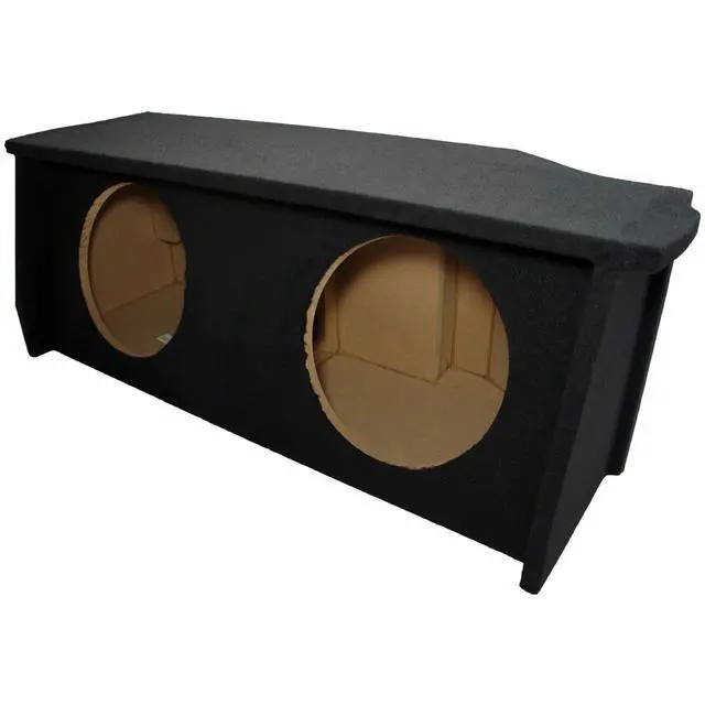 Alt view image 3 of 7 - Fits 07-18 Jeep Wrangler 2-Door Dual 12" Subwoofer Box with Amp Rack - ASC | Shaped for JK cargo space, 12 inch sub enclosure holds 2 drivers, shelf for bass gear, deep low-end on trail, MDF build