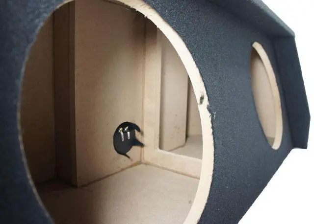 Alt view image 6 of 7 - Fits 07-18 Jeep Wrangler 2-Door Dual 12" Subwoofer Box with Amp Rack - ASC | Shaped for JK cargo space, 12 inch sub enclosure holds 2 drivers, shelf for bass gear, deep low-end on trail, MDF build