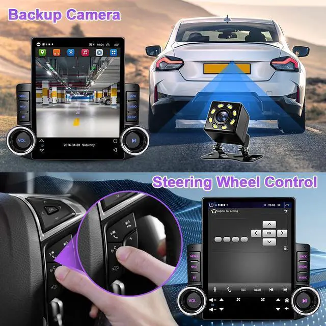 Alt view image 4 of 7 - 9.7 Inch Car Radio Stereo for Dodge Ram 1500 2500 3500 2006 2007 2008 | 9.7" Touch Screen Upgrade Head Unit with Wireless CarPlay & Android Auto Bluetooth 5.0/WiFi/GPS/SWC/FM/Backup Camera 2+32G