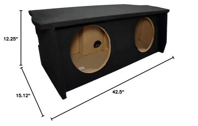 Alt view image 7 of 7 - Fits 07-18 Jeep Wrangler 2-Door Dual 12" Subwoofer Box with Amp Rack - ASC | Shaped for JK cargo space, 12 inch sub enclosure holds 2 drivers, shelf for bass gear, deep low-end on trail, MDF build
