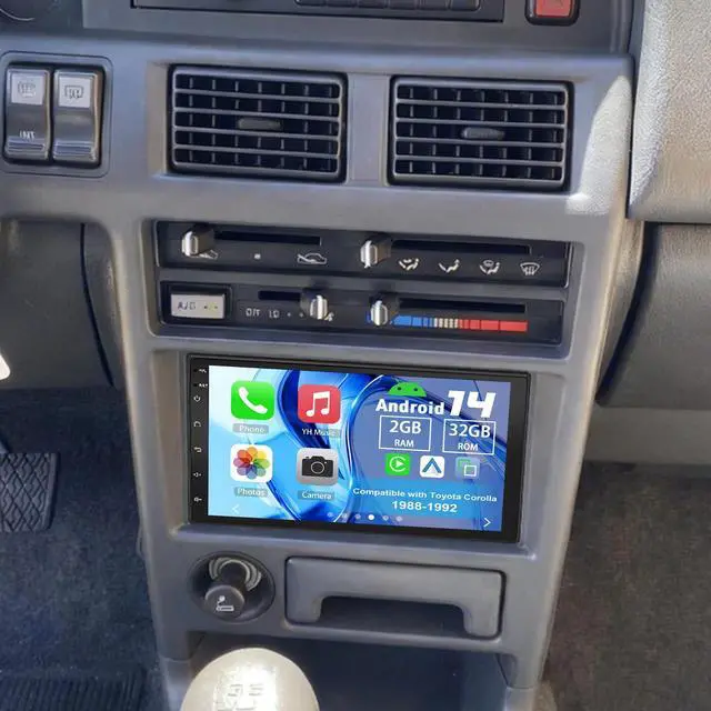 Main image of Double Din Car Stereo Upgrade Radio for Toyota Corolla 1988-1992 | Android 14 2G+32G 7" Touchscreen w/Wireless Carplay Android Auto GPS WiFi Bluetooth RDS DSP SWC Mirrorlink Mic Backup Camera