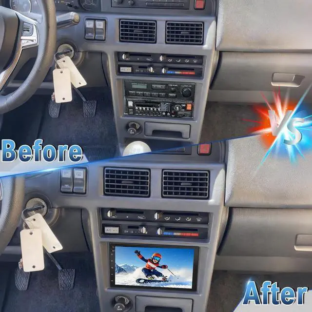 Alt view image 2 of 7 - Double Din Car Stereo Upgrade Radio for Toyota Corolla 1988-1992 | Android 14 2G+32G 7" Touchscreen w/Wireless Carplay Android Auto GPS WiFi Bluetooth RDS DSP SWC Mirrorlink Mic Backup Camera