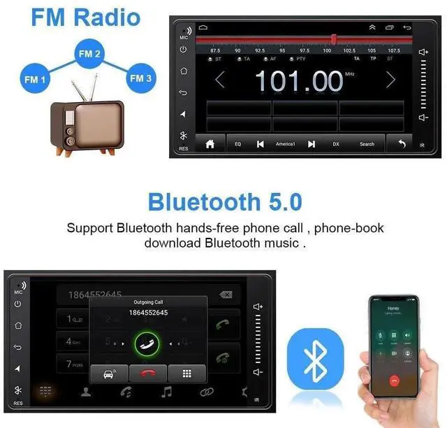 Alt view image 6 of 7 - 10 inch Double Din Car Stereo for Mercedes Sprinter 2018 2019 2020 2021 2022 with Wireless Carplay GPS Navi, 2+64G Touchscreen Radio for Mercedes Sprinter Head Unit Backup Camera Bluetooth Mirror Link
