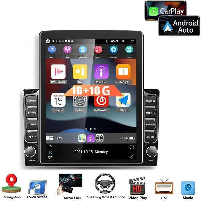 Alt view image 2 of 5 - 2+32G Double Din Car Stereo for Chevy Avalanche 2003-2006 with Backup Camera 9.7 inch Touch Screen Radio for Avalanche 2003 2004 2005 2006 Head Unit with Wireless Carplay Bluetooth GPS Navi FM/RDS