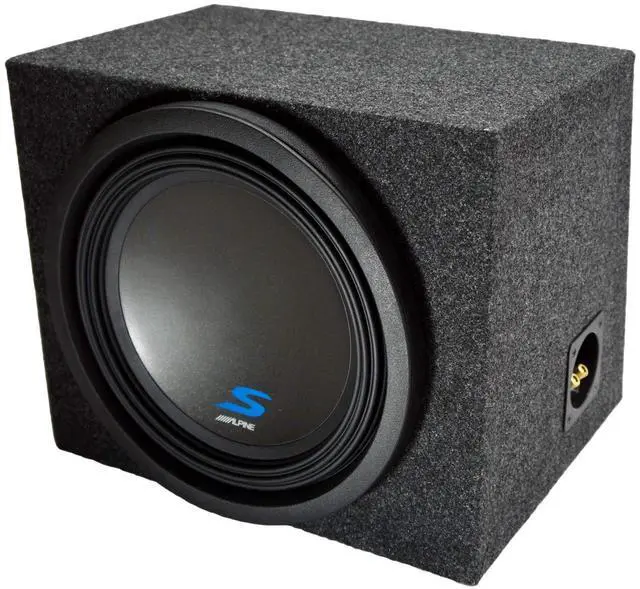 Main image of Alpine Type S S-W12D4 12" Sealed Sub Box - Rearfire Subwoofer Enclosure | Loaded single 12 bass package, rear-firing design, tight accurate low end, universal fit for cars and trucks, 12 inch size