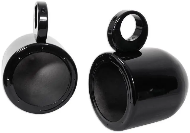 Alt view image 3 of 7 - MAC65B 6.5" Black Wakeboard Tower Speaker Pod Pair with Covers | 6061 Aluminum, 100% Waterproof, Internally Wired, Fits 2"-2.5" Towers, Pair RWBC Neoprene Speaker Covers, Marine, 4-items