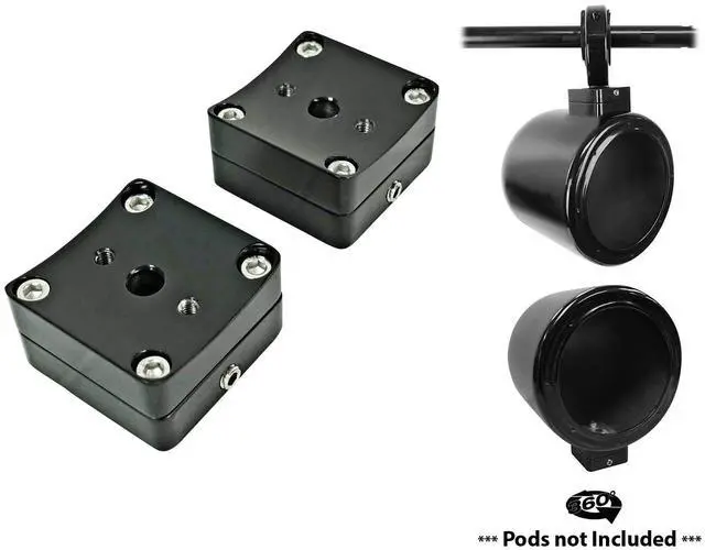 Alt view image 6 of 7 - MAC65B 6.5" Black Tower Speaker Pod Pair with MAC360B Clamps | 6061 Aluminum, Waterproof, Internally Wired, 360 Degree Swivel, Surface Mount, Fits 2" to 2.5" Poles, RZR/ATV/UTV, 4-Items