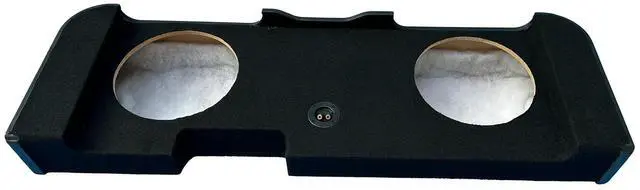 Alt view image 3 of 6 - REC151 Dual 10" Subwoofer Enclosure for 2019+ GMC/Chevy Crew Cab | Sealed Sub Box, Heavy Duty MDF, Poly-Fil Included, Nickel-Plated Terminals, 5" Mounting Depth, Vinyl Wrap, Black Carpet
