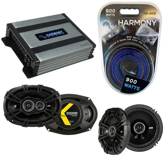 Main image of Compatible with Nissan Xterra 2005-2008 Speaker Replacement Kicker Bundle DSC65 DSC693 & Harmony HA-A400.4 Amp